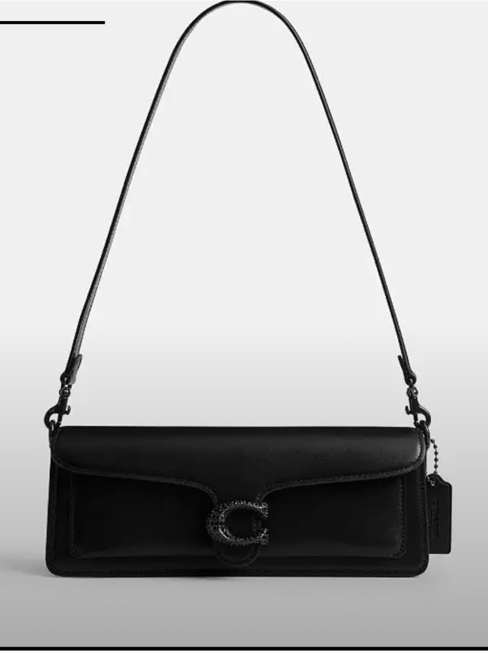 Coach Black Tabby 28 Shoulder Bag with Crystal C